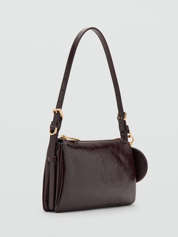 Mango Red Shiny Shoulder Bag - Image 2 of 3 Mango Red Shiny Shoulder Bag - Image 2 of 3