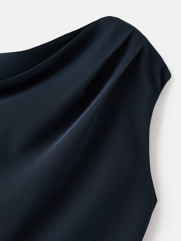 Mango Blue Asymmetrical A-Line Maxi Dress - Image 6 of 6