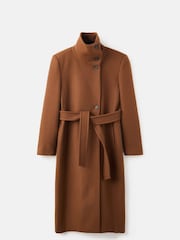 Mango Brown Manteco Wool Coat With Belt - Image 5 of 6