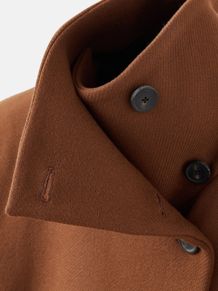 Mango Brown Manteco Wool Coat With Belt - Image 6 of 6