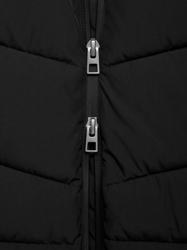 Mango Black Hood Quilted Coat - Image 6 of 6