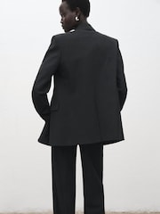 Mango Blue Double-Breasted Suit Jacket - Image 2 of 7