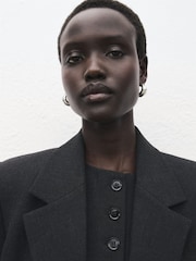 Mango Blue Double-Breasted Suit Jacket - Image 5 of 7