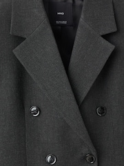 Mango Blue Double-Breasted Suit Jacket - Image 6 of 7