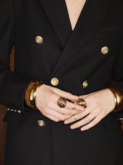 Mango Black Double-Breasted Jacket - Image 4 of 6