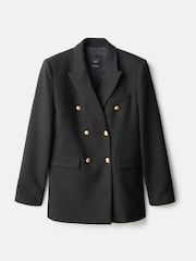Mango Black Double-Breasted Jacket - Image 5 of 6