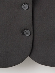 Mango Grey Tailored Cropped Suit Jacket - Image 6 of 6