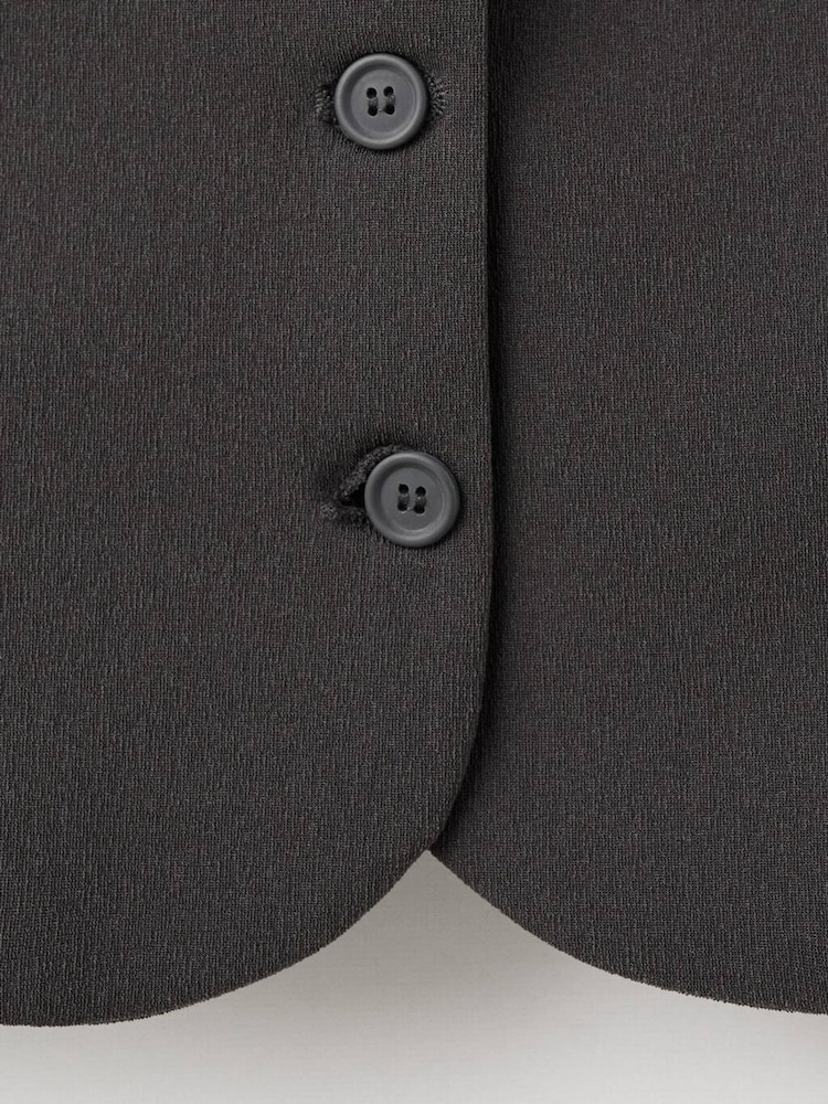 Mango Grey Tailored Cropped Suit Jacket - Image 6 of 6