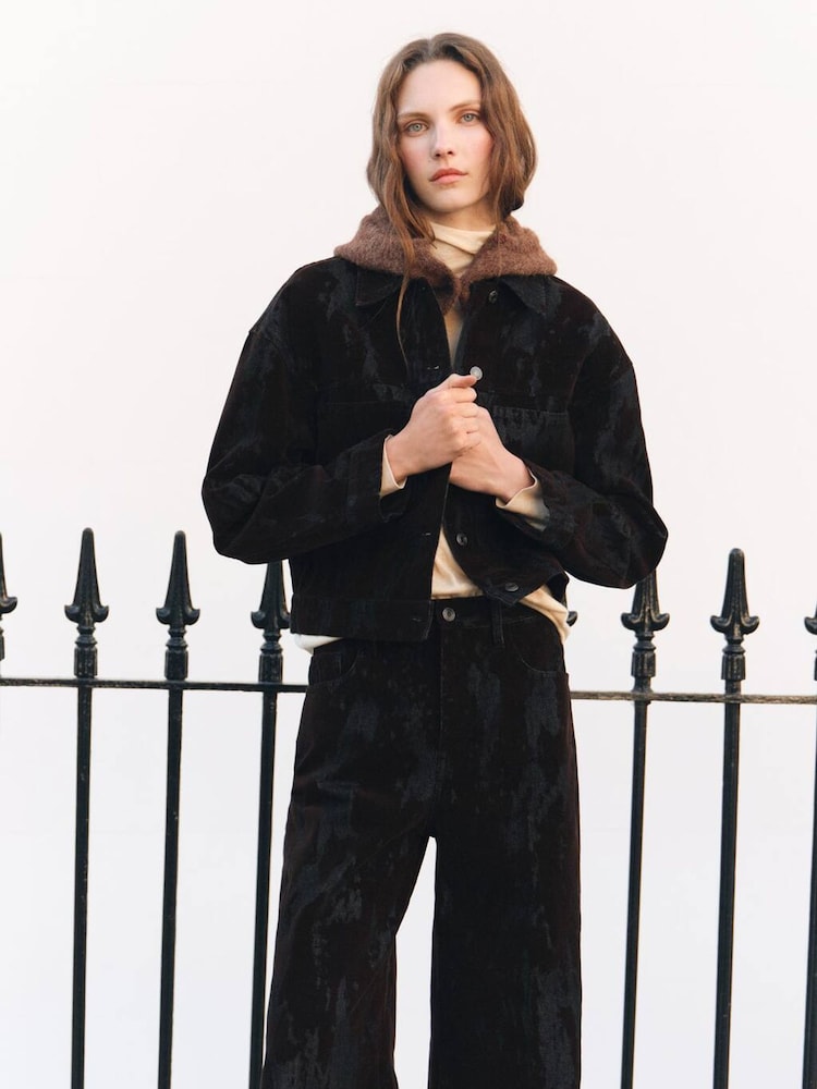 Mango Brown Velvet Jacket - Image 1 of 5