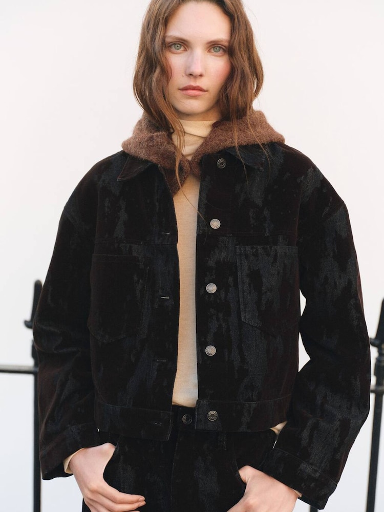 Mango Brown Velvet Jacket - Image 2 of 5