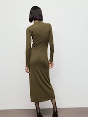 Mango Green High Neck Knitted Dress - Image 2 of 6