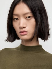 Mango Green High Neck Knitted Dress - Image 5 of 6