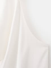 Mango White Satin Halter Neck Draped Blouse - Image 7 of 7