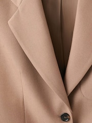 Mango Brown Wool-Blend Jacket With Pockets - Image 6 of 6