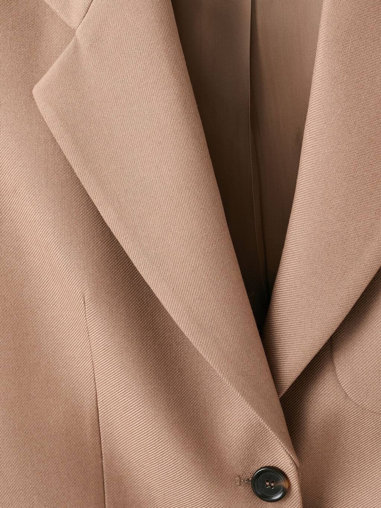 Mango Brown Wool-Blend Jacket With Pockets - Image 6 of 6