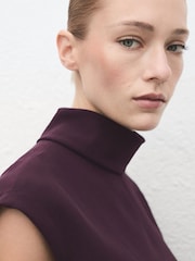 Mango Red Turtleneck Wrap Dress - Image 5 of 7