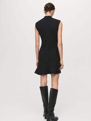 Mango Black High-Neck Dress With Ruffle - Image 2 of 6