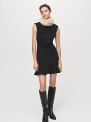 Mango Black High-Neck Dress With Ruffle - Image 3 of 6
