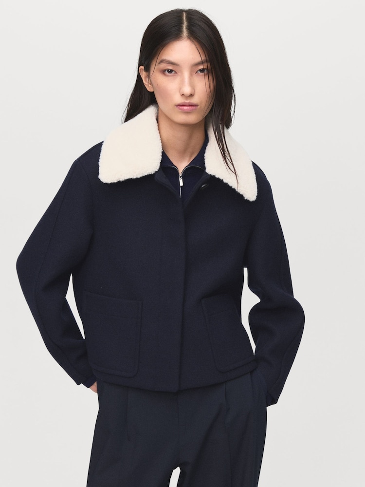 Mango Blue Mus Jacket - Image 1 of 7 Mango Blue Mus Jacket - Image 1 of 7