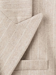 Mango Natural Pinstripe Wool Suit Jacket - Image 7 of 7