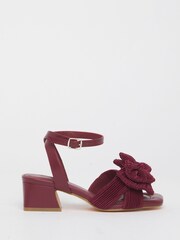 Simply Be Red Extra Wide Fit Double Bow Block Heels - Image 4 of 4