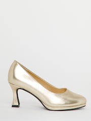 Simply Be Gold Wide Fit Court Shoe Heel - Image 2 of 4