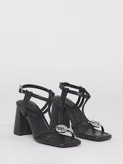 Simply Be Black Wide Fit Hardwear Detail Heels - Image 3 of 4
