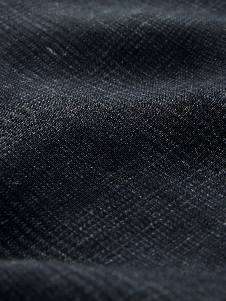 Black Checkered Relaxed Fit Signature Heritage Linen Trousers - Image 10 of 10