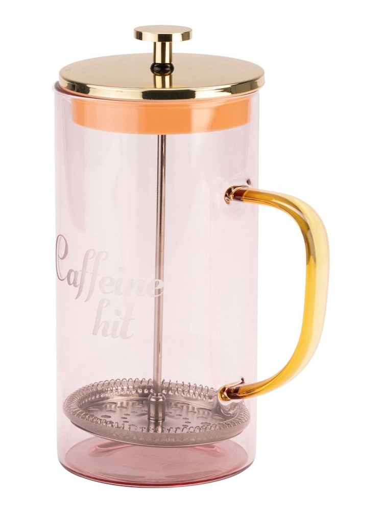 Yvonne Ellen Pink Glass Cafetiere Caffeine - Image 2 of 4 Yvonne Ellen Pink Glass Cafetiere Caffeine - Image 2 of 4