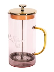 Yvonne Ellen Pink Glass Cafetiere Caffeine - Image 5 of 5