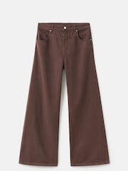 Mango Brown Wide-Leg Mid-Rise Loose-Fit Jeans - Image 4 of 5