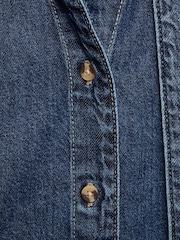 Mango Blue Denim Shirt With Bow - Image 5 of 6