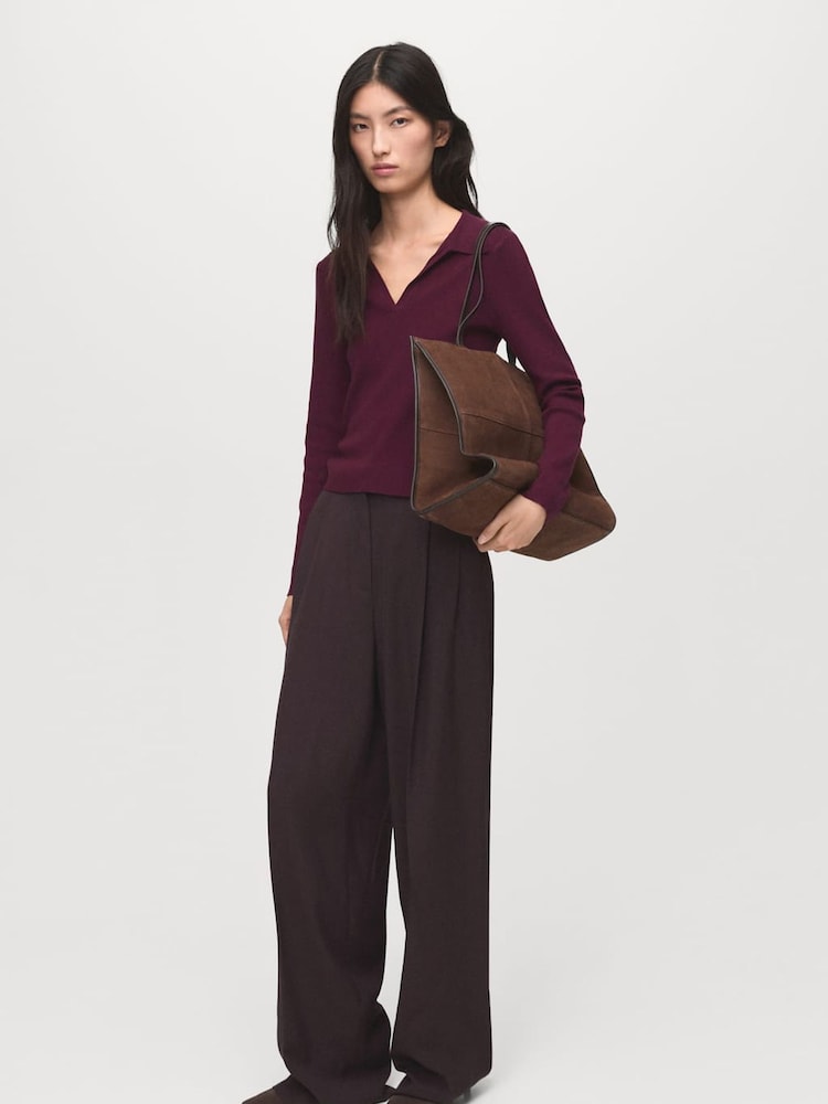 Mango Red Long-Sleeved Polo-Neck Sweater - Image 2 of 6