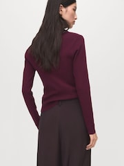 Mango Red Long-Sleeved Polo-Neck Sweater - Image 3 of 6