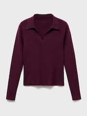 Mango Red Long-Sleeved Polo-Neck Sweater - Image 5 of 6