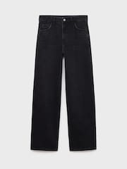Mango Black Danila Wide Leg High-Rise Jeans - Image 5 of 6