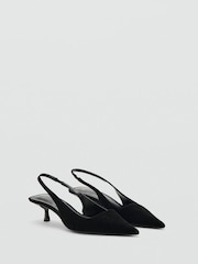 Mango Black Velvet Heeled Shoes - Image 3 of 4