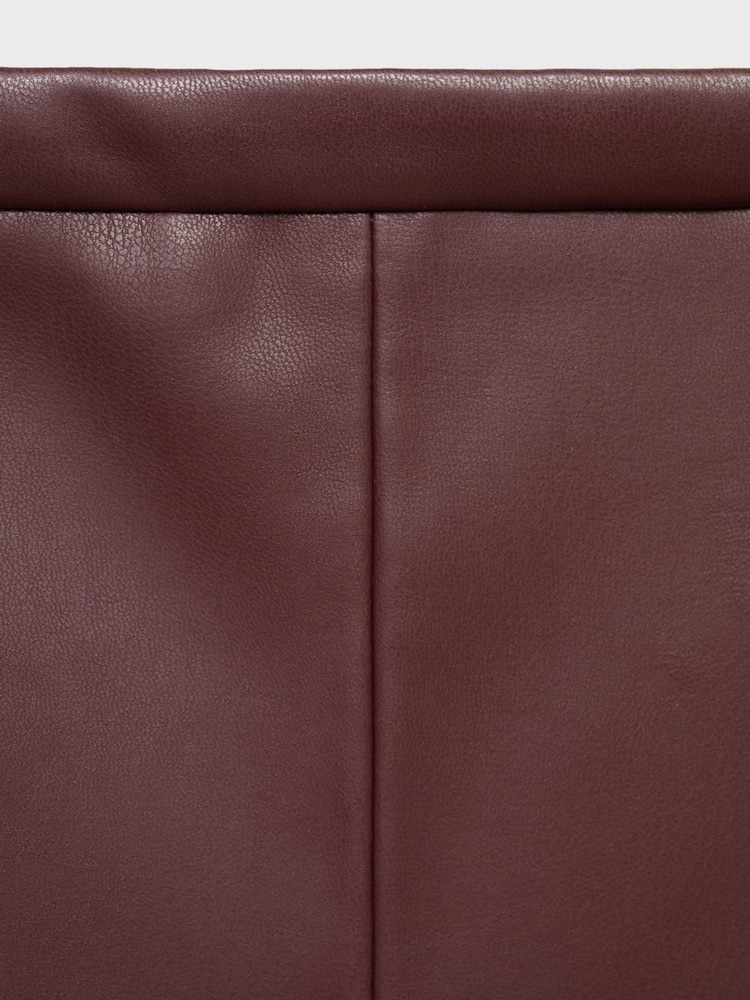 Mango Red Leather-Effect Midi-Skirt - Image 6 of 6