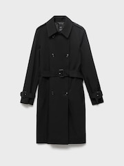 Mango Black Classic Trench Coat With Belt - Image 5 of 6
