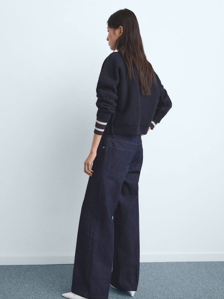 Mango Blue Low-Rise Straight-Leg Jeans With Buttons - Image 2 of 6