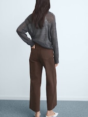 Mango Brown High-Waist Wide Leg Jeans With Seams - Image 2 of 6