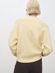 Mango Yellow Round Neck Long Sleeve Jumper - Image 3 of 6