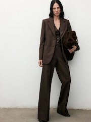 Mango Brown Piper Trousers - Image 1 of 6