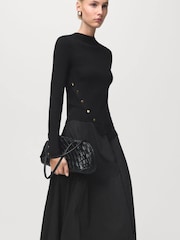 Mango Black Asymmetrical Sweater With Buttons - Image 3 of 7