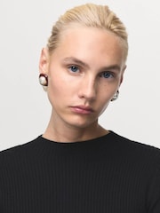 Mango Black Asymmetrical Sweater With Buttons - Image 4 of 7