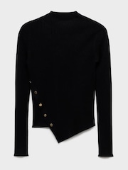 Mango Black Asymmetrical Sweater With Buttons - Image 6 of 7