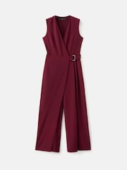 Mango Red Wrap Belted Jumpsuit - Image 6 of 6