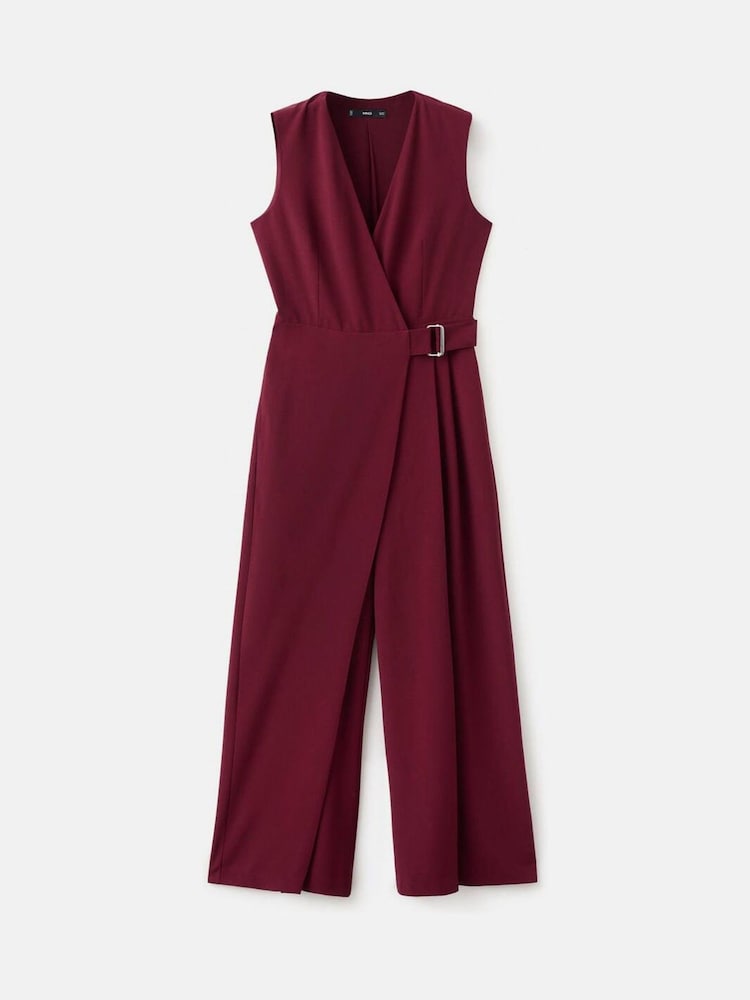 Mango Red Wrap Belted Jumpsuit - Image 6 of 6 Mango Red Wrap Belted Jumpsuit - Image 6 of 6