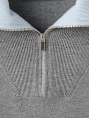 Mango Grey Zipper Turtleneck Sweater - Image 6 of 6