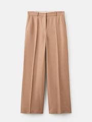 Mango Brown Straight Wool-Blend Suit Trousers - Image 4 of 5